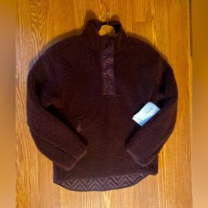 ATHLETA Cozy Sherpa Snap Sweatshirt - S